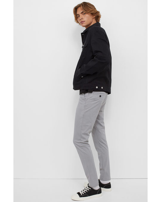 H&M Skinny Fit Cotton Chinos Grey