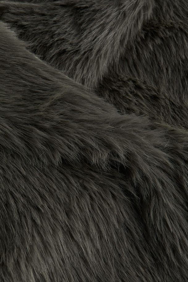 H&M Fluffy Coat Dark Grey