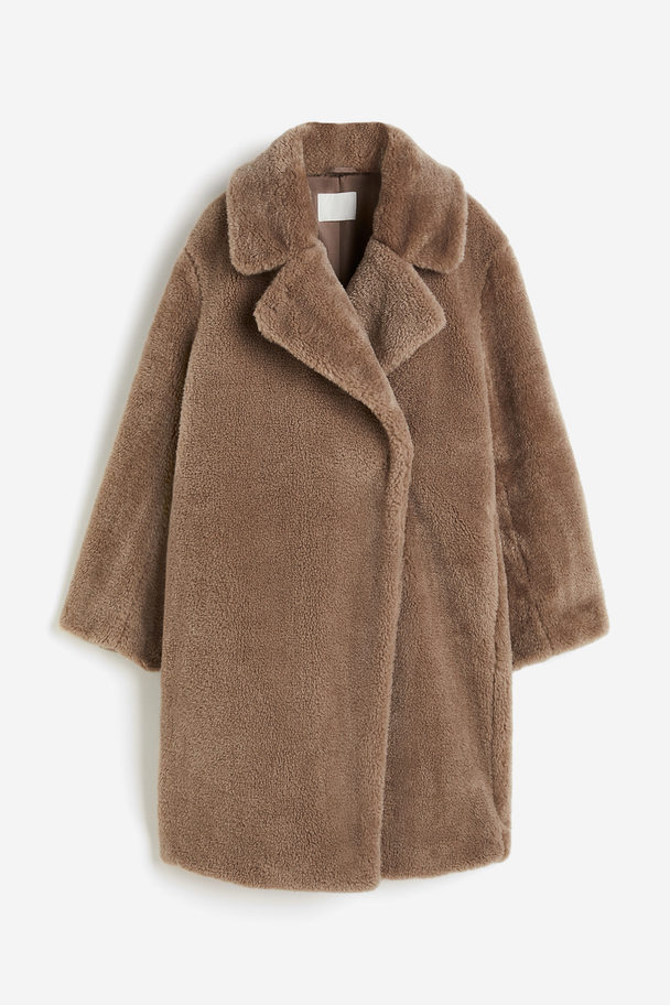 H&M Fluffy Coat Brown
