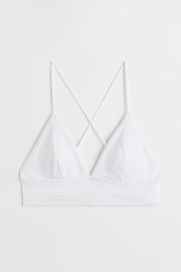 H&M Wattiertes Bikinitop Weiß