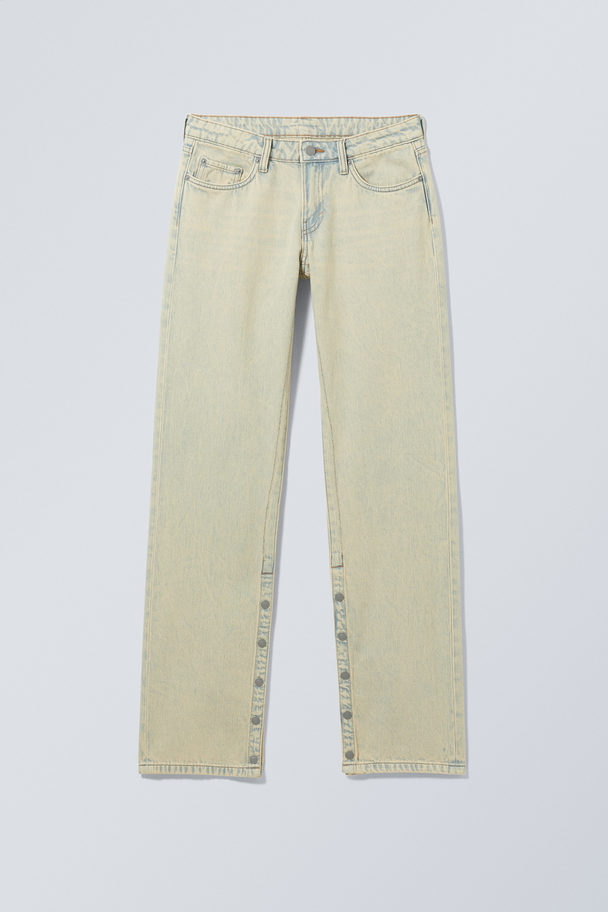 Weekday Arrow Low Straight Slit Jeans Sunbleached