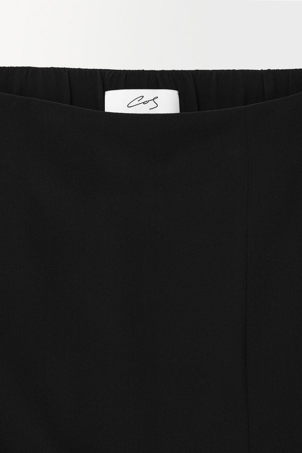 COS The Flared Silk Maxi Skirt Black