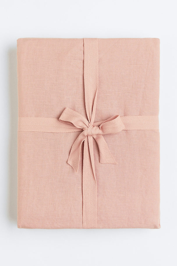H&M HOME Linen Single Duvet Cover Set Pink