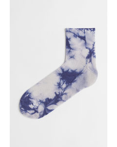 Sokker Blå/batikkmønstret