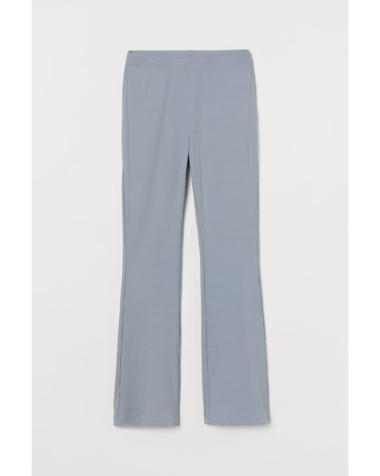H&M Ribbed Jazz Trousers Steel Blue