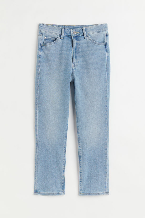 H&M Skinny High Cropped Jeans Licht Denimblauw