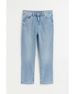 Skinny High Cropped Jeans Licht Denimblauw