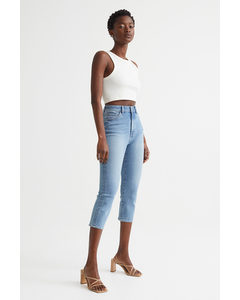 Skinny High Cropped Jeans Denimblå