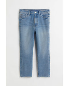 Skinny High Cropped Jeans Denimblå