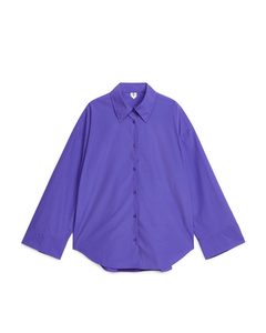 Relaxed Poplin Shirt Purple