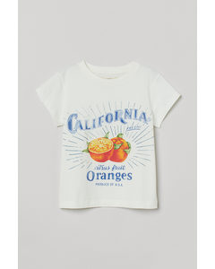 T-shirt Med Tryck Vit/california