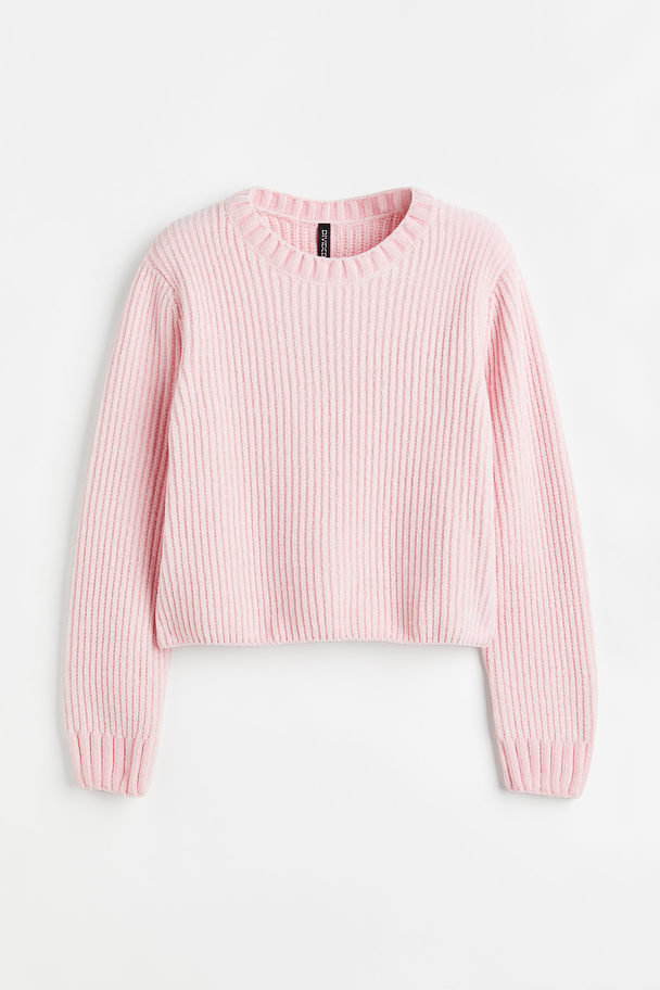 H&M Rib-knit Jumper Light Pink