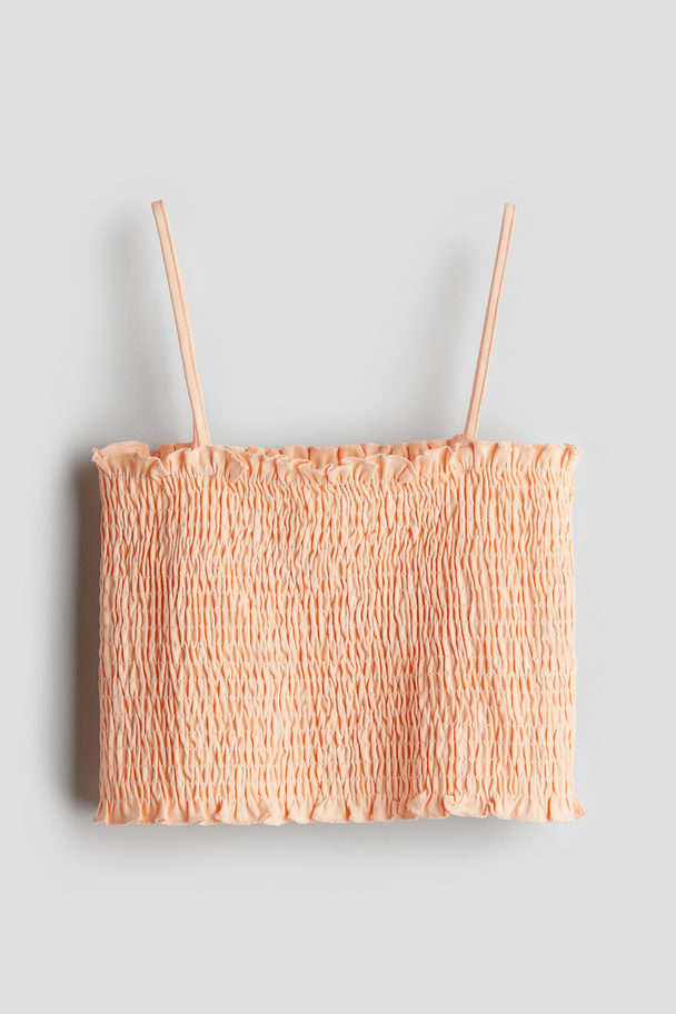 H&M Smocked Strappy Top Peach