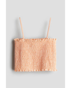 Smocked Strappy Top Peach