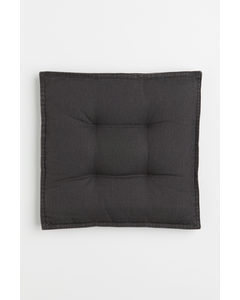 Washed-look Seat Cushion Black