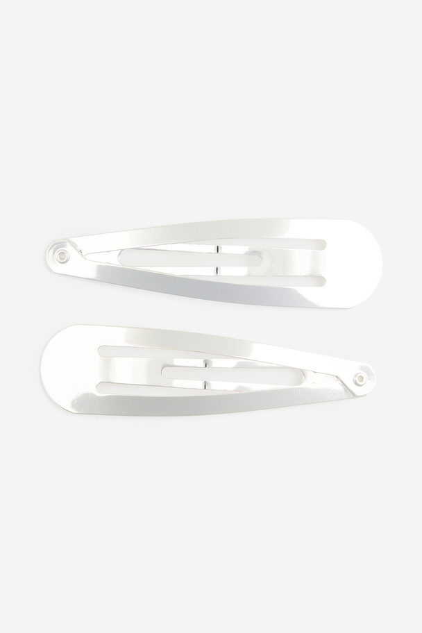H&M 2-pack Large Hair Clips Silver-coloured