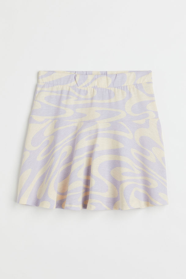 H&M Jersey Skirt Light Purple/patterned
