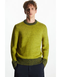 Mohair And Wool-blend Crew Neck Jumper Yellow / Black