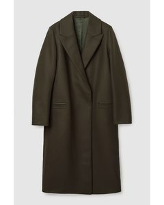 Double-breasted Wool Coat Dark Khaki