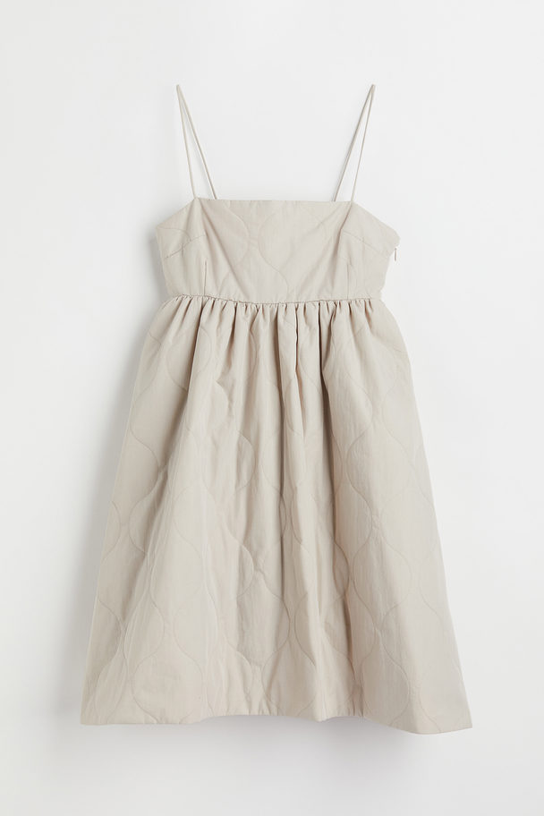 H&M Quilted Dress Light Greige
