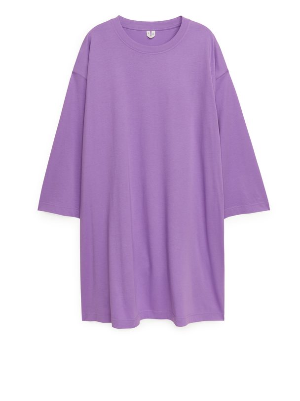 Arket Pima Cotton Jersey Dress Purple