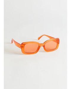 Rectangular Frame Sunglasses Yellow Transparent