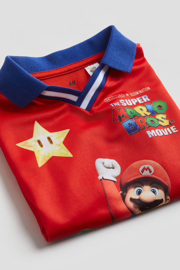 H&M Poloshirt Med Motiver Klar Rød/super Mario