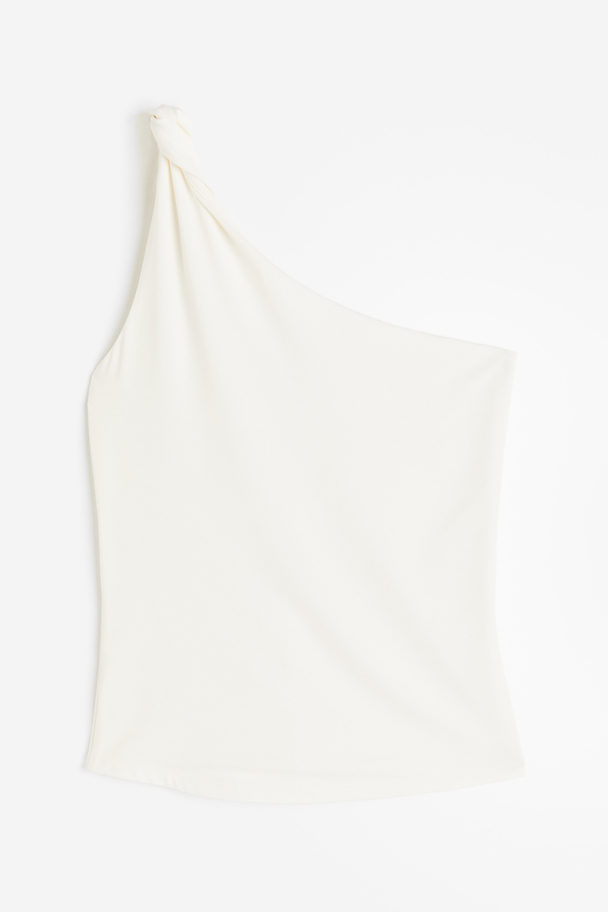 H&M One-shoulder Top White