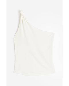 One-shoulder Top White