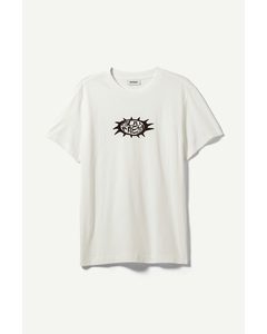 Relaxed Graphic Printed Tee White W Spikey