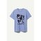 Relaxed Graphic Printed Tee Blue With Alien Graphic