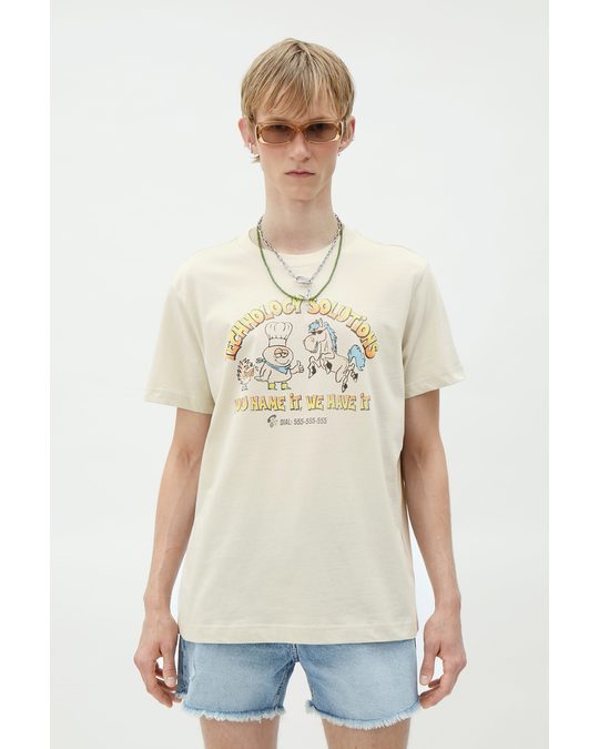 Weekday Relaxed Graphic Printed Tee Off-white