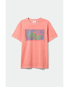 T-Shirt mit Grafikprint Pfirsich/Gebleicht