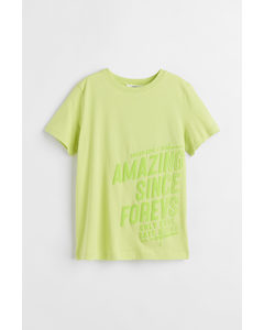 T-shirt I Bomuld Neongrøn/amazing