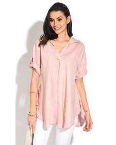 V-neck Blouse With Long Attachable Sleeves
