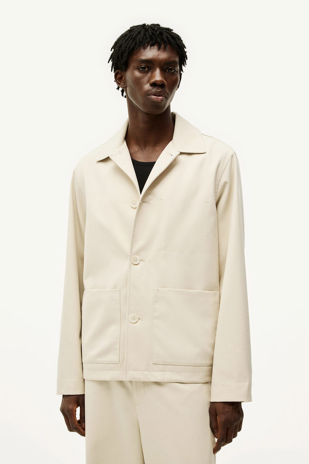 H&M Regular Fit Twill Jacket Light Beige