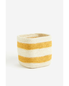 Jute Storage Basket Yellow/striped