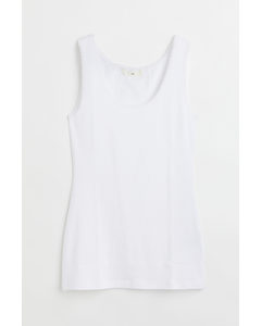 Vest Top With Lace Trims White