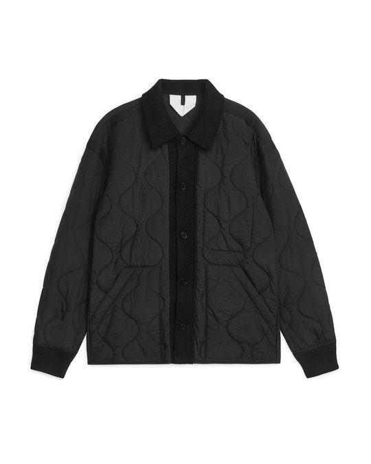 Arket Large fit Quilted Overshirt Black