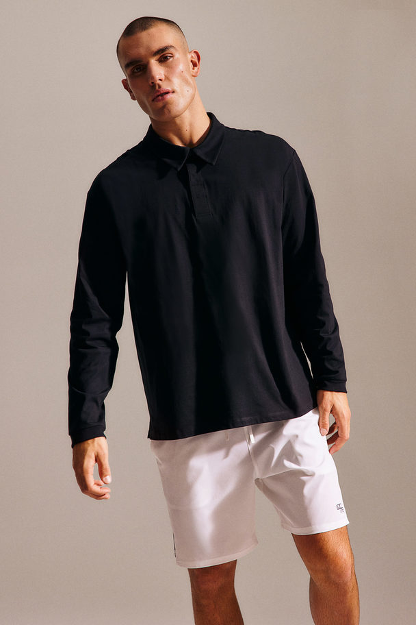 H&M Poloshirt Van Drymove™ Met Lange Mouwen Zwart