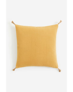 Tasselled Cushion Cover Yellow
