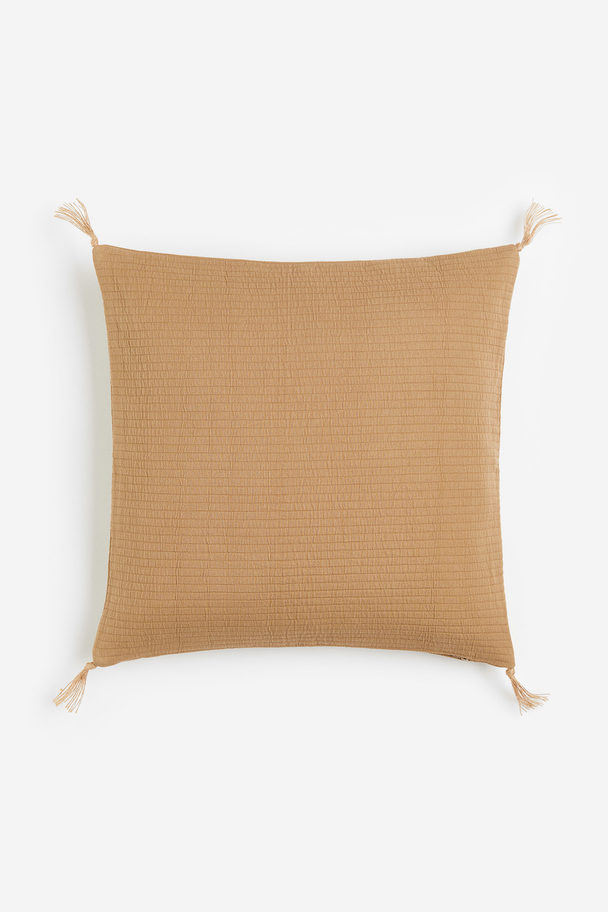H&M HOME Tasselled Cushion Cover Beige