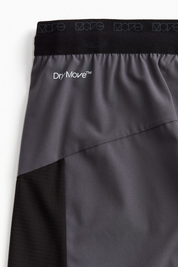 H&M DryMove™ Doppellagige Laufshorts Grau