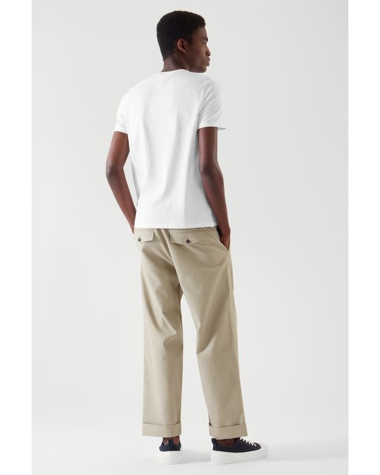 COS Regular-fit Cropped Chinos Light Beige