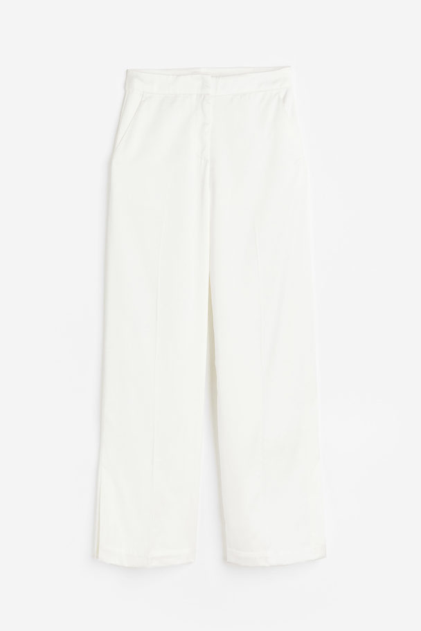 H&M Slit-hem Trousers White