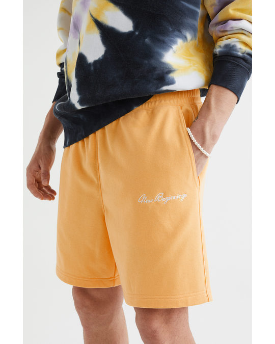H&M Relaxed Fit Sweatshirt Shorts Yellow/new Beginnings