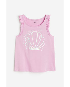 Frill-trimmed Vest Top Pink/seashell