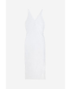 Rhinestone-embellished Net Dress White/silver-coloured