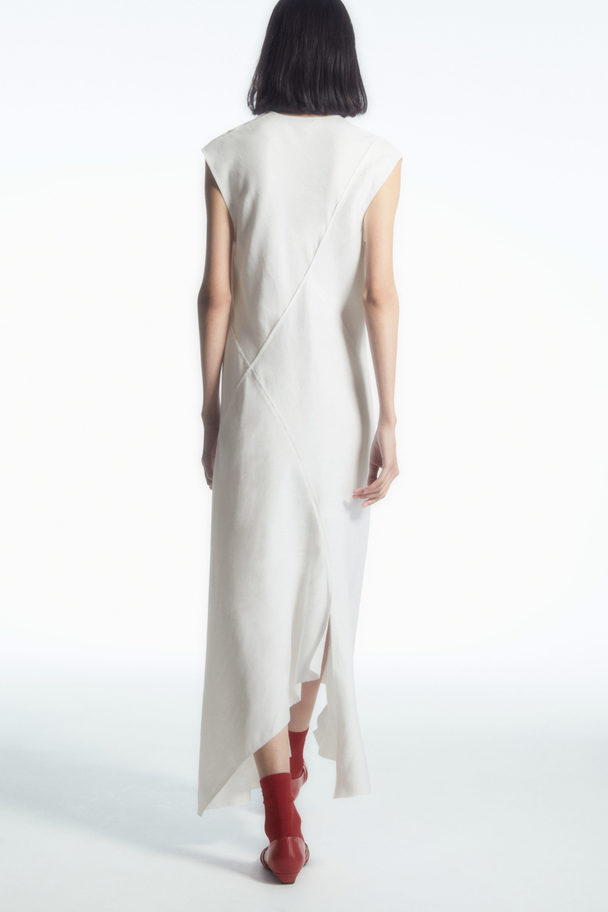 COS Draped Asymmetric Maxi Dress White