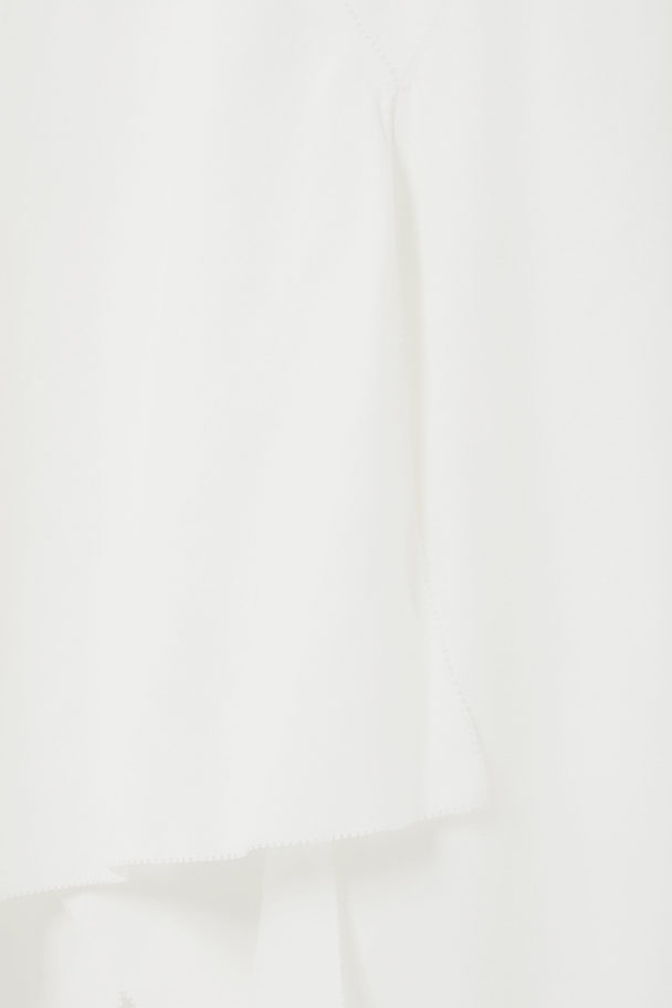 COS Draped Asymmetric Maxi Dress White